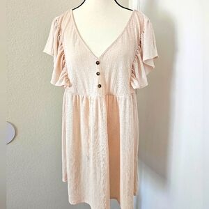 Elegant Cream Button-Front Dress
